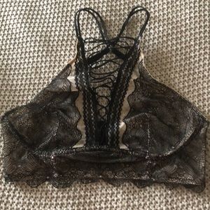 Victoria’s Secret black and nude lace bralette